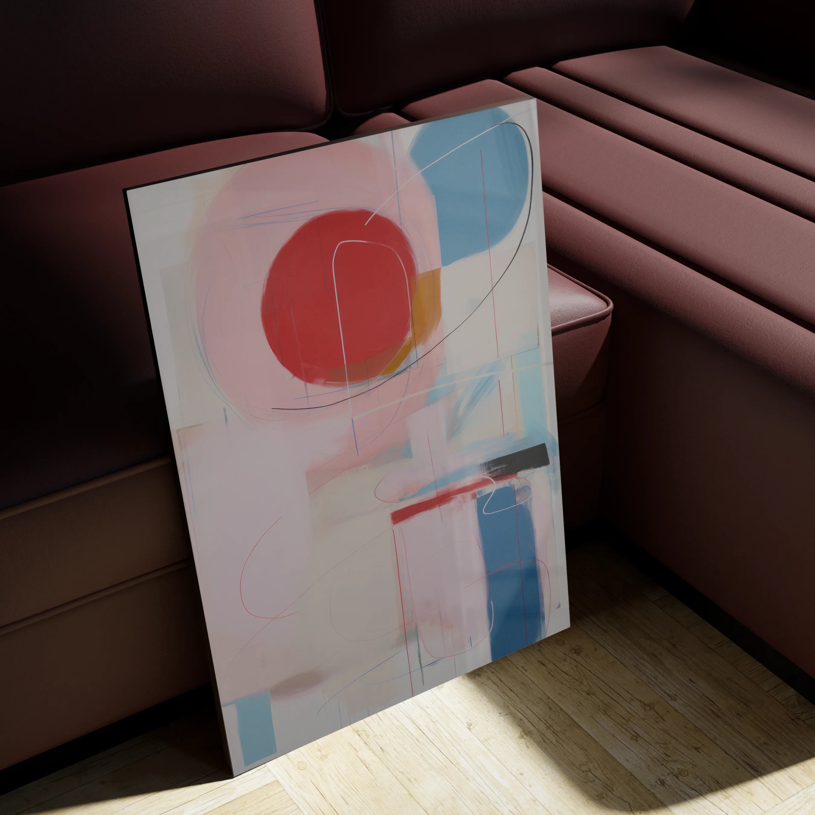Ballouard 5 in a creative studio space beside leaning canvases