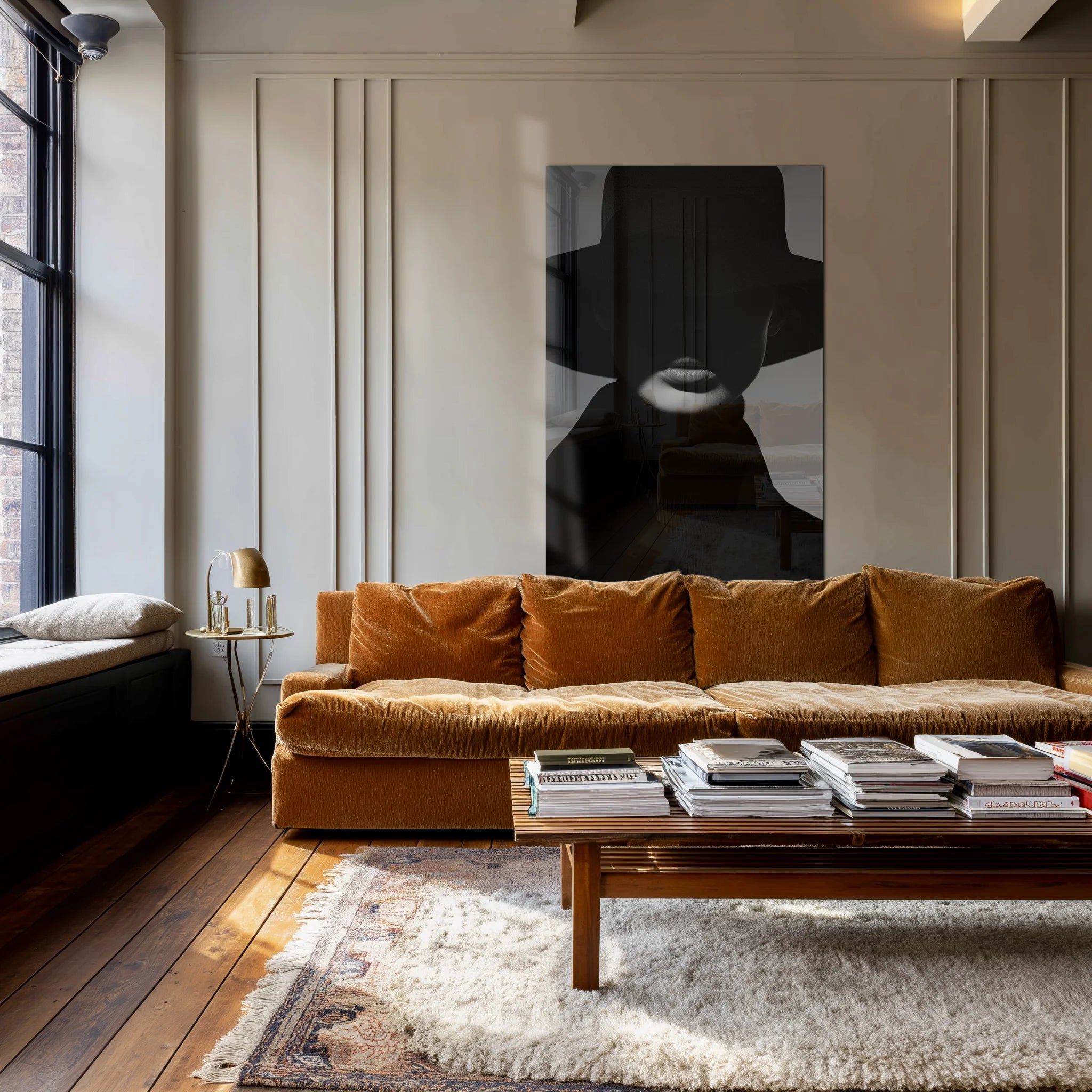 Dark Allure #2 — in a designed interior with soft natural light