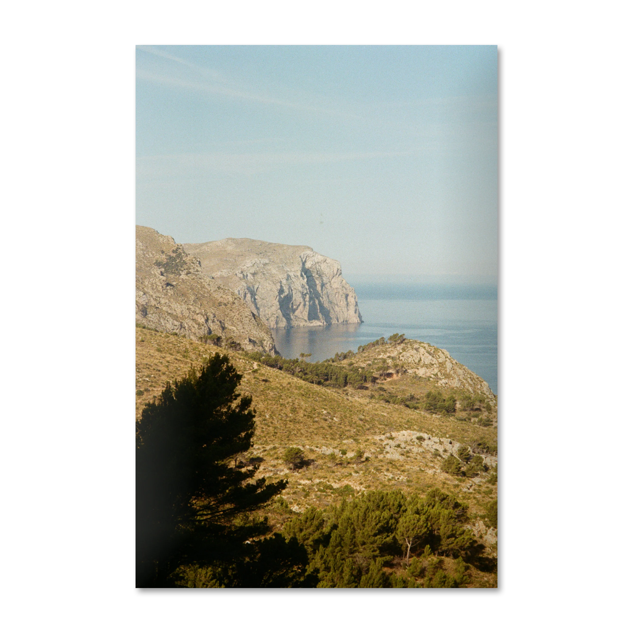 Mediterranean 0 — Hillside Silence coastal wall art print on frameless Alu-Dibond