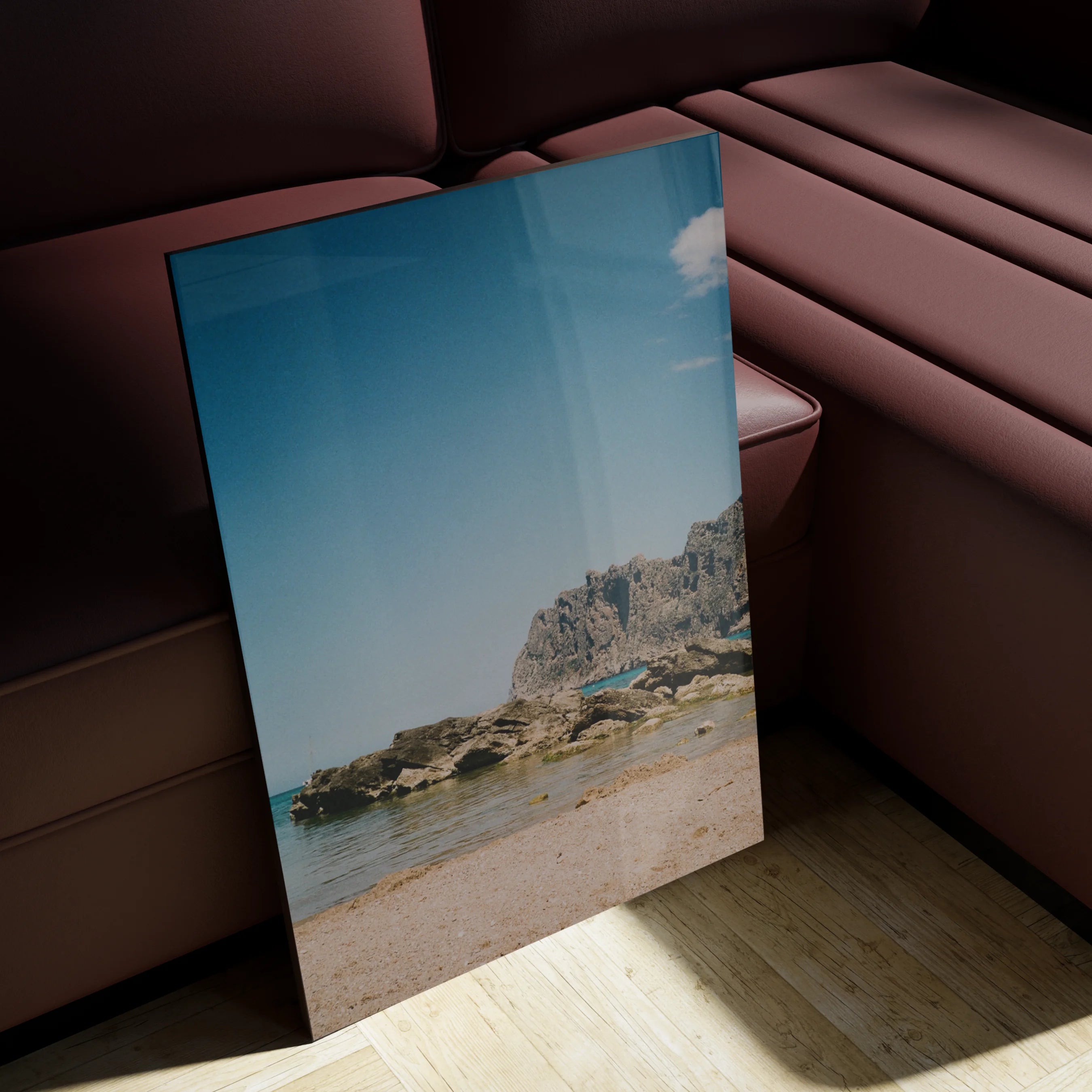 Morning Cove in a reading nook beside a Cesca chair and brass floor lamp