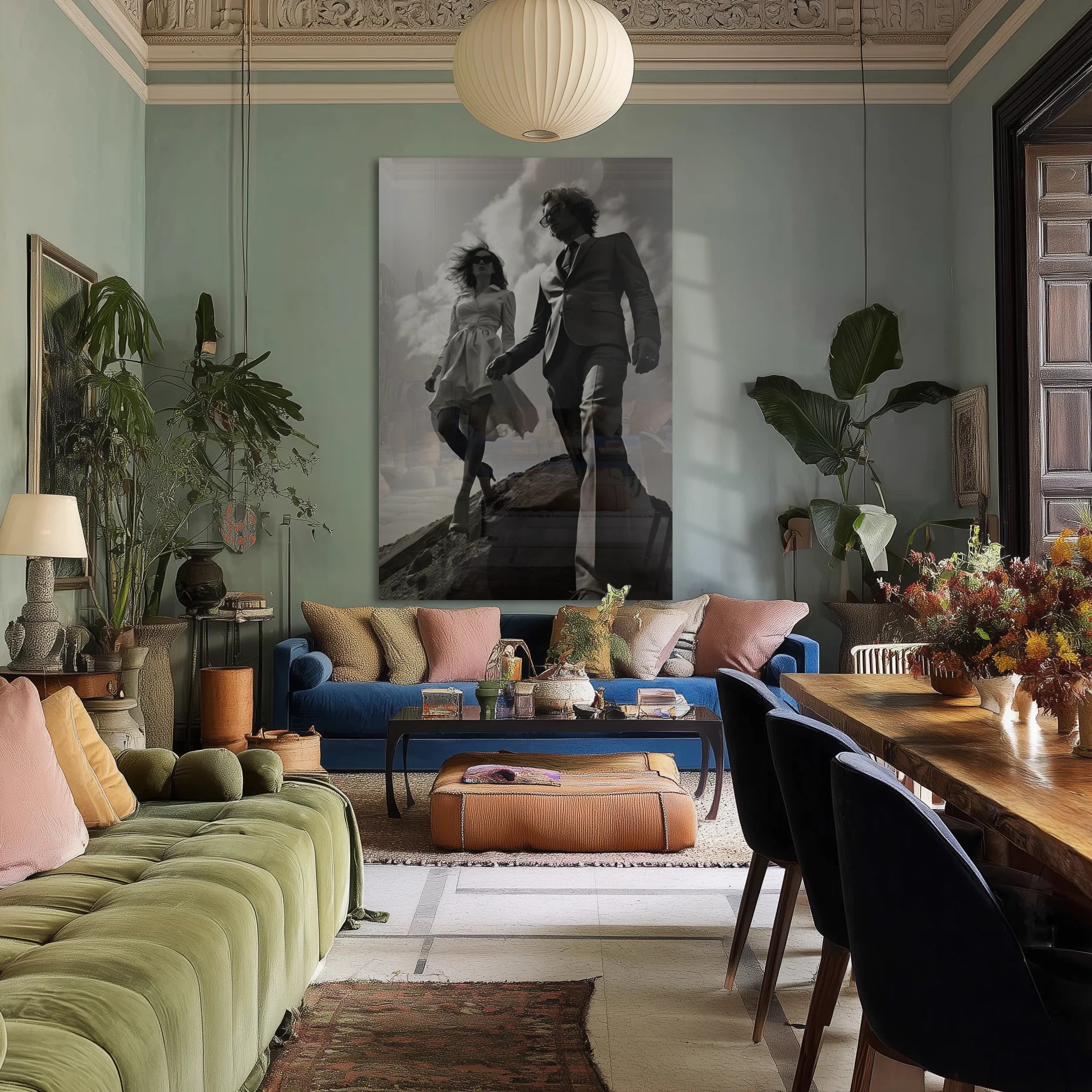 Shades of Tomorrow 3 in a refined home office with bookshelves and warm lamps