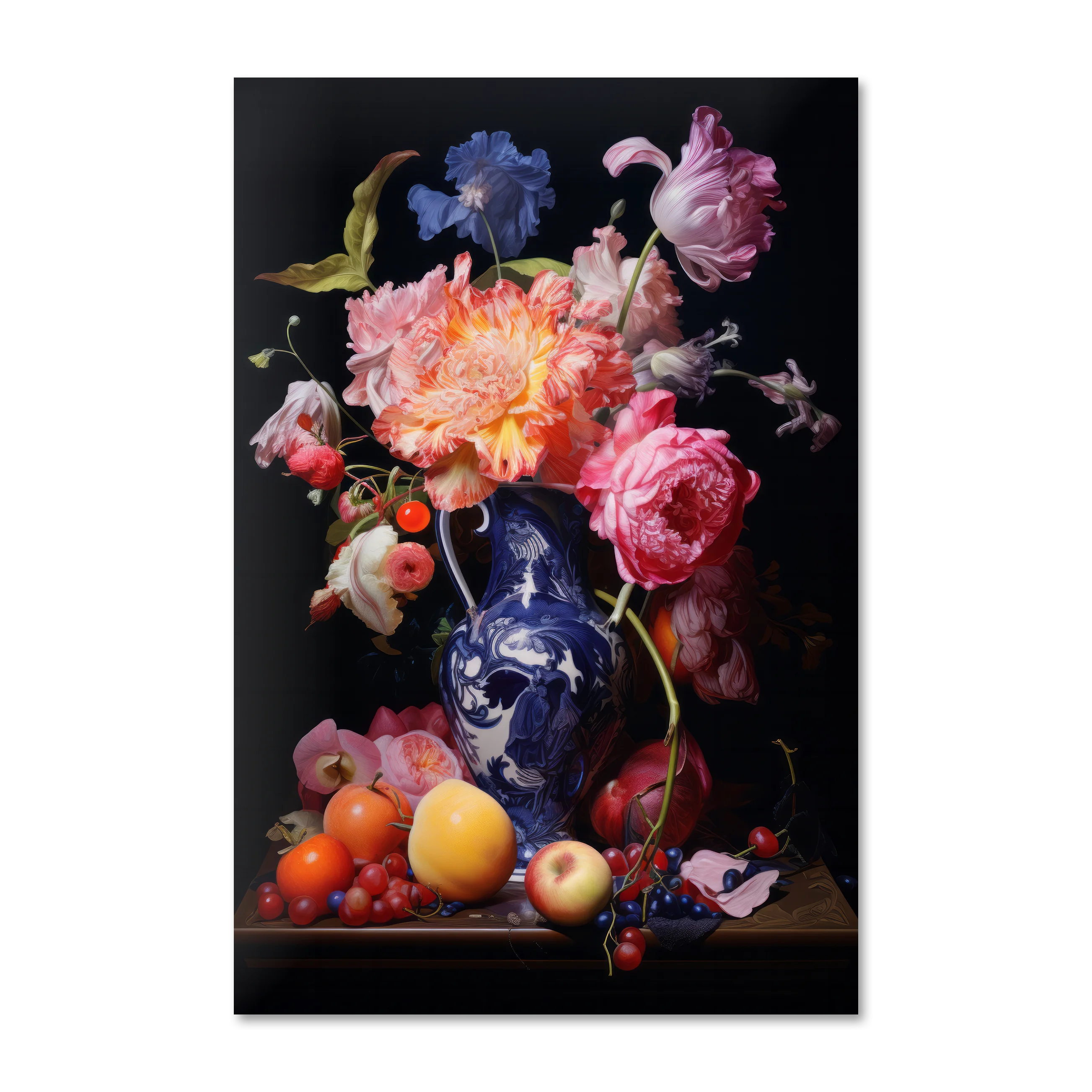 Stiller Life 2 — baroque still life wall art print on frameless Alu-Dibond