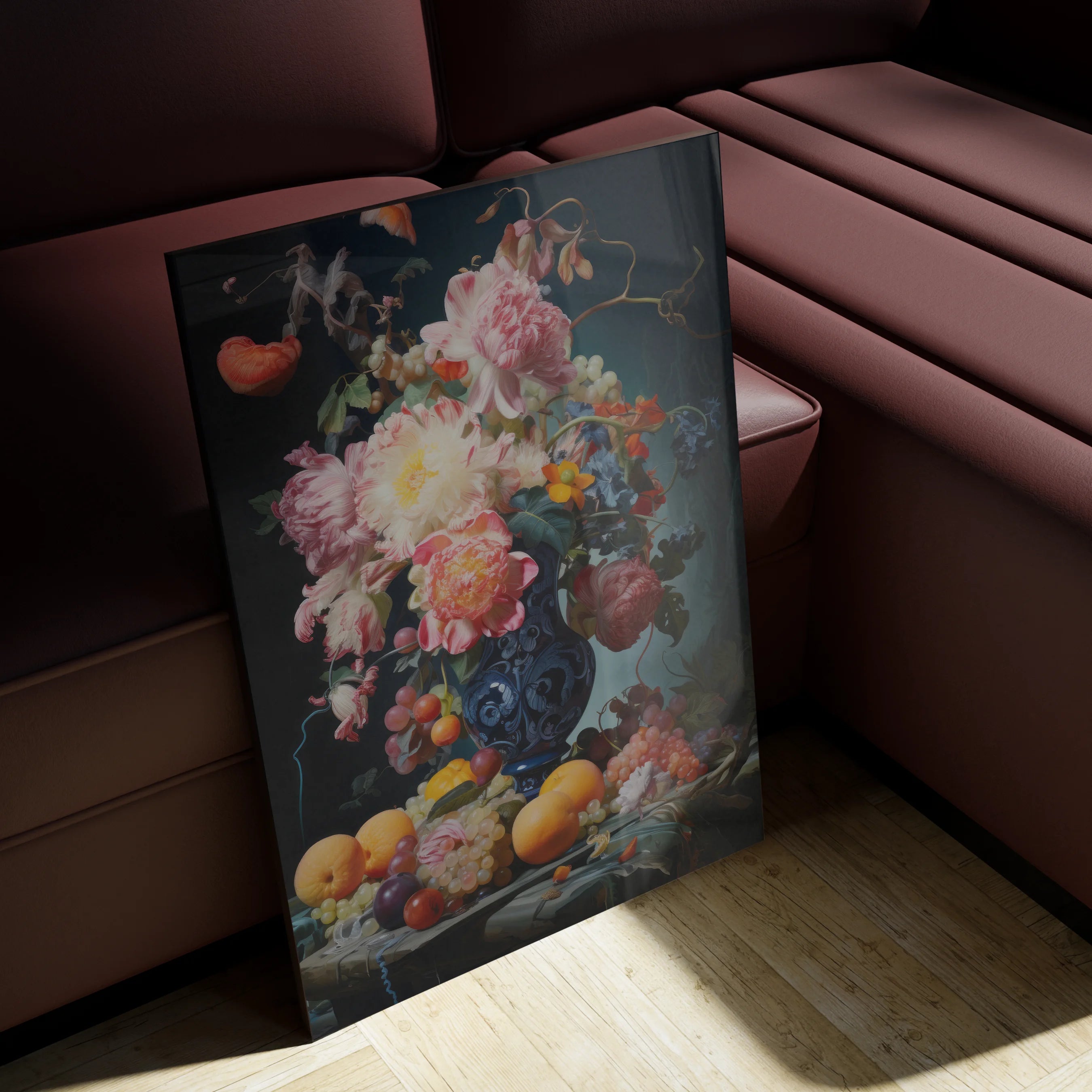 Stiller Life 3 in a study above a walnut desk and leather chair