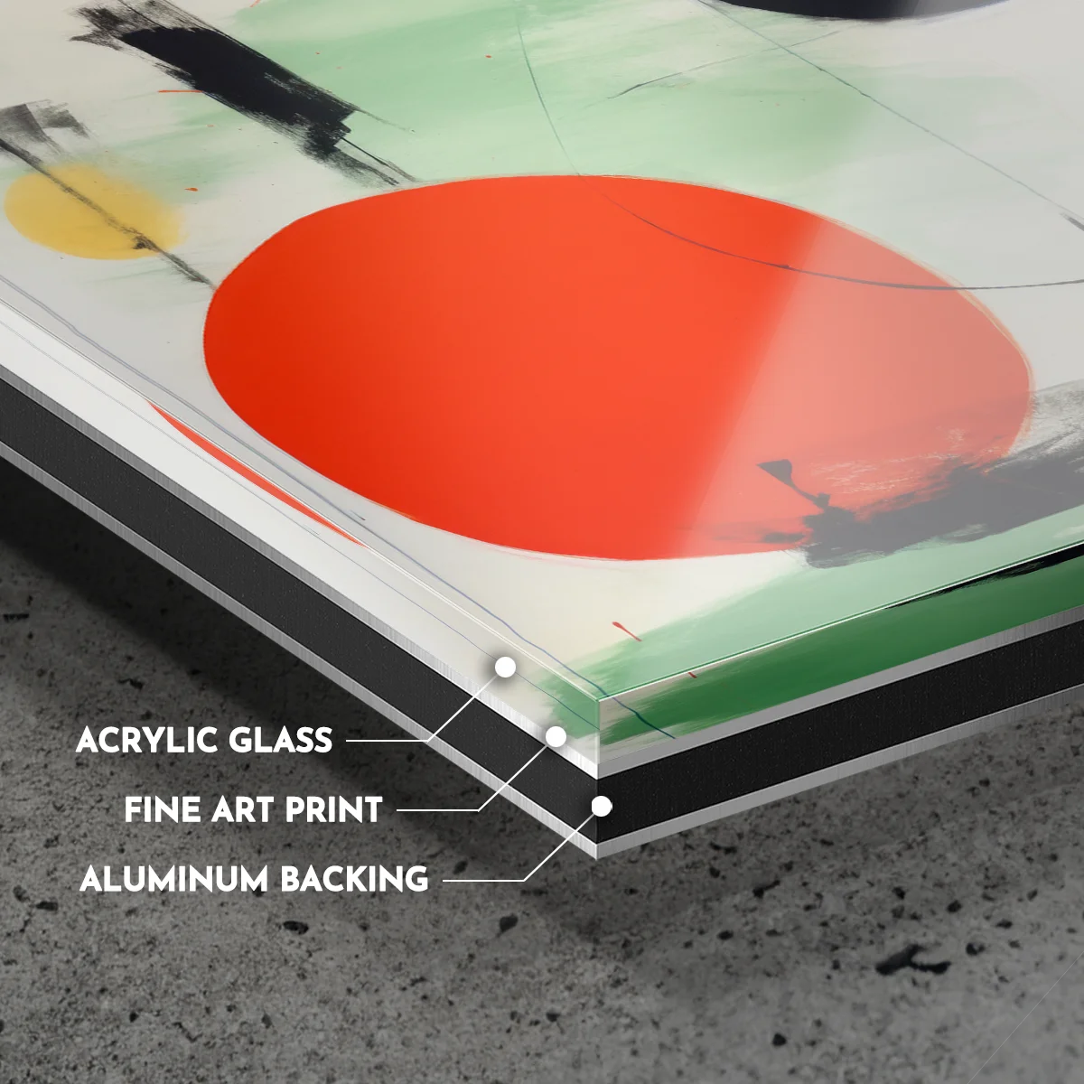 Layered material detail for this artwork