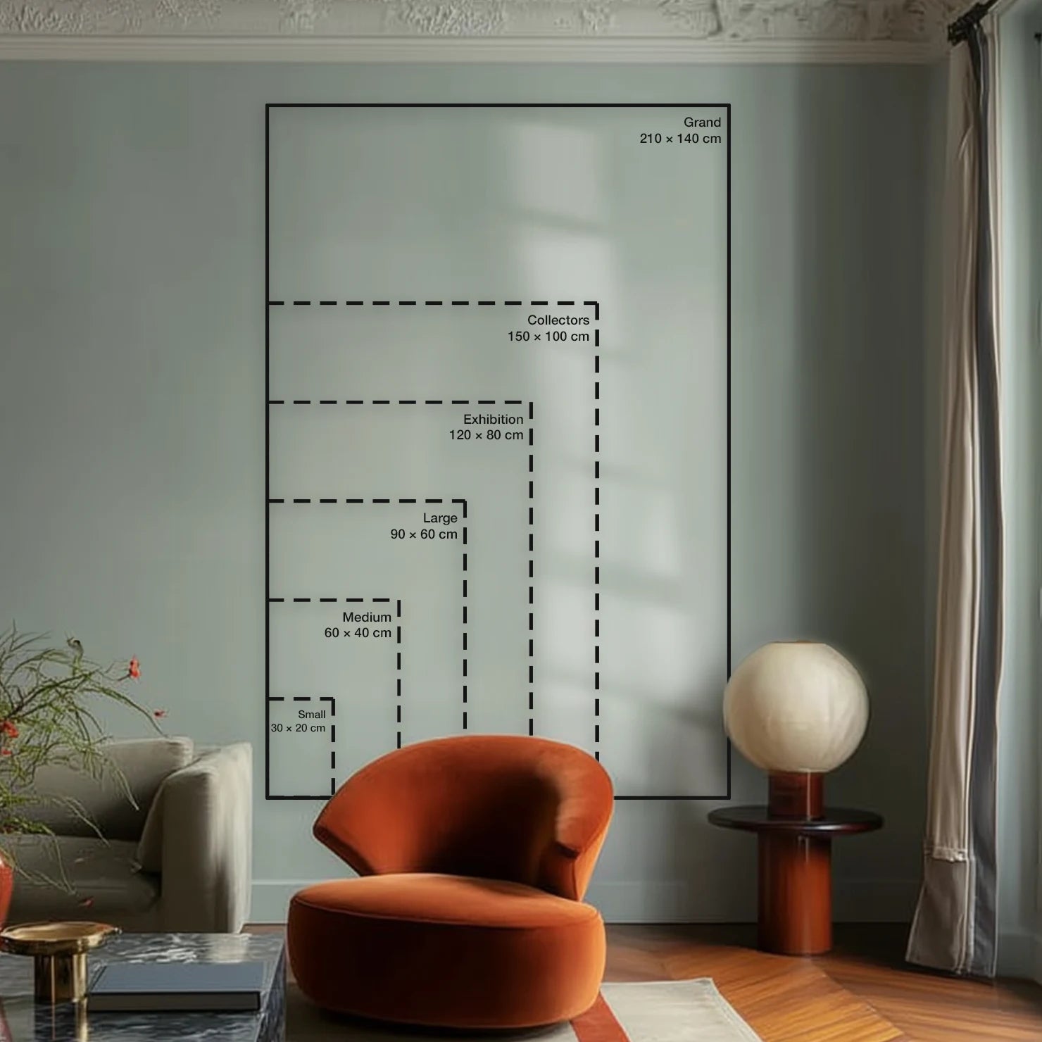 Balloryn 6 — size comparison, six formats to scale alongside a 175 cm figure