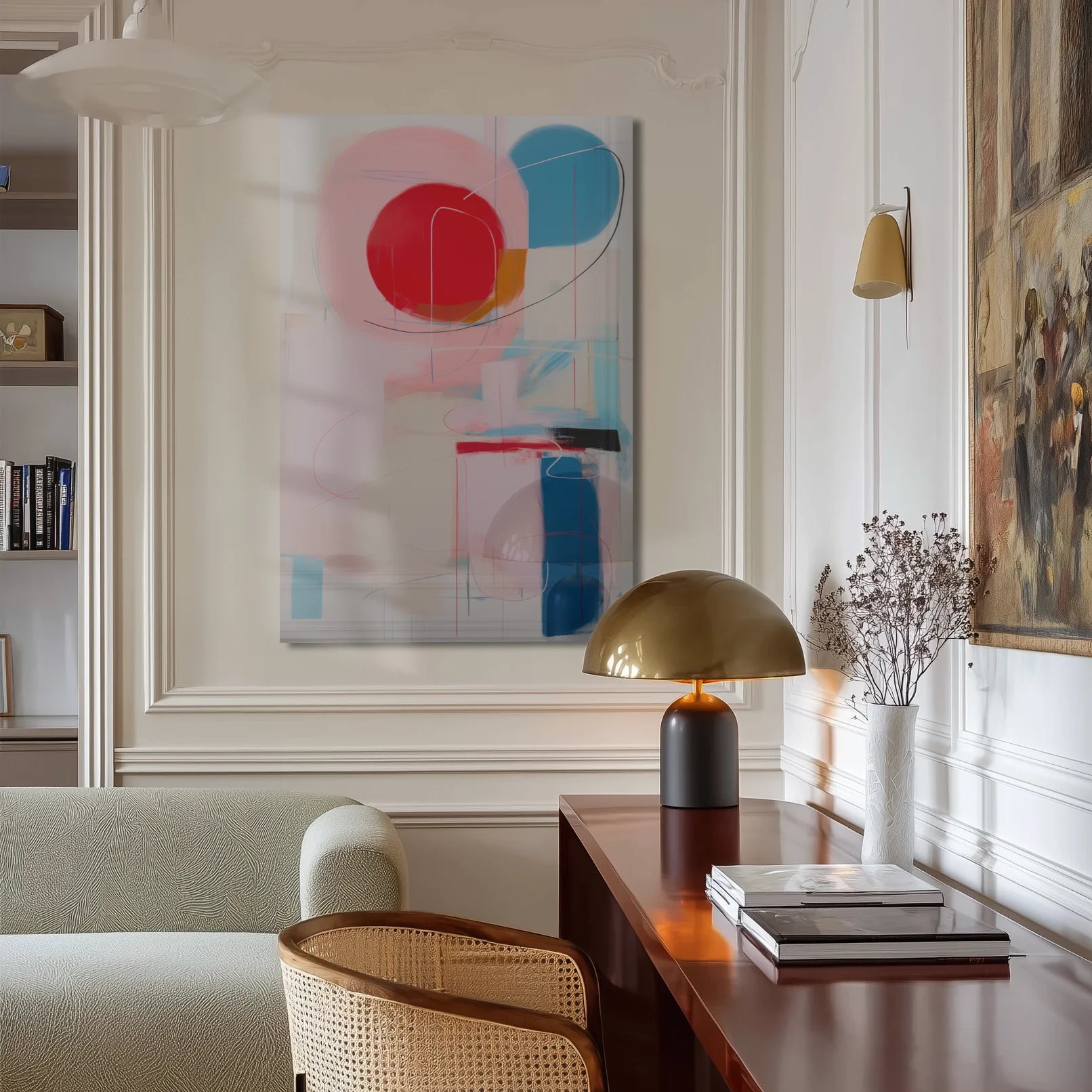 Ballouard 5 in a minimalist dining room with oak table and pendant lighting