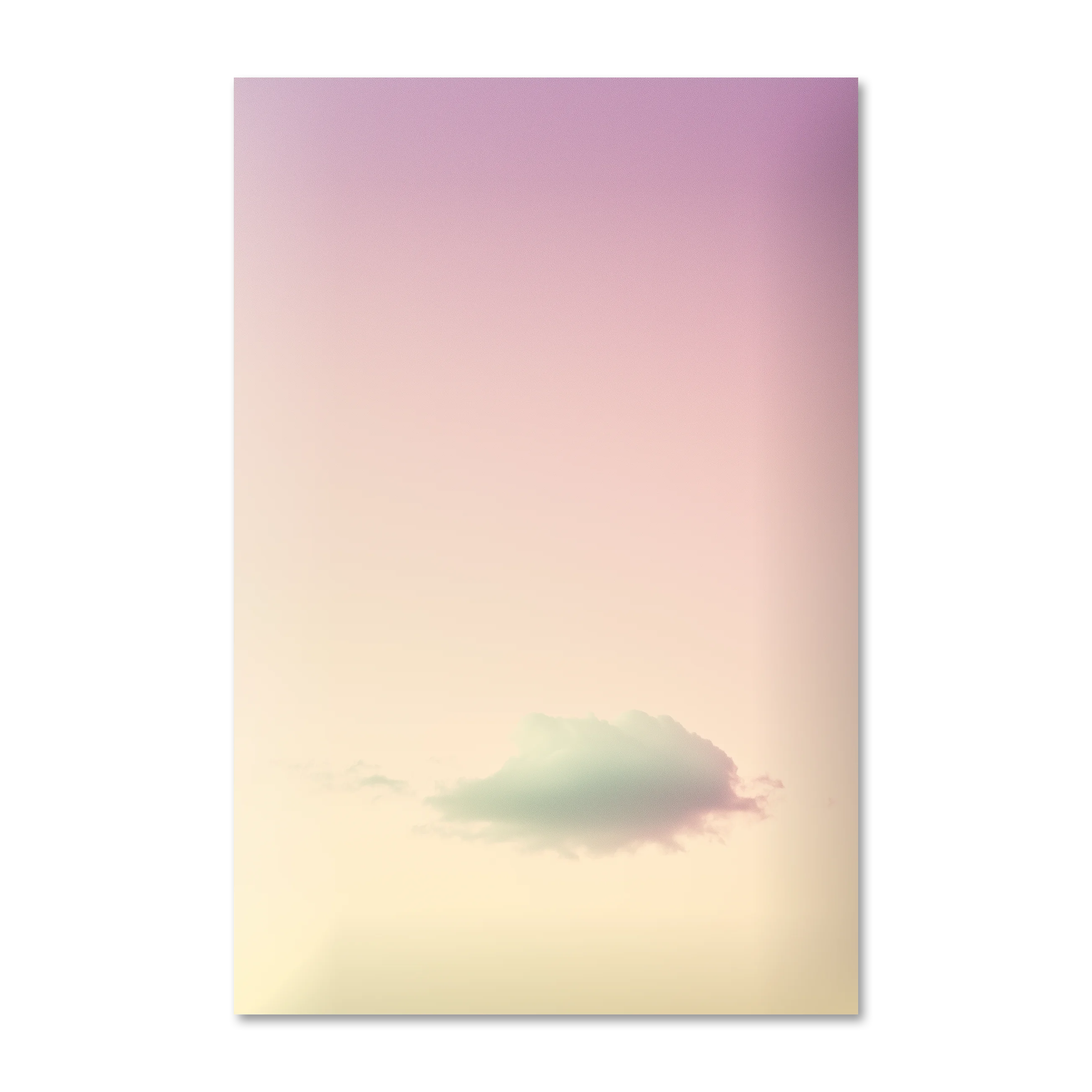 Cloudy Dream 1 — minimalist pastel cloud wall art on frameless Alu-Dibond