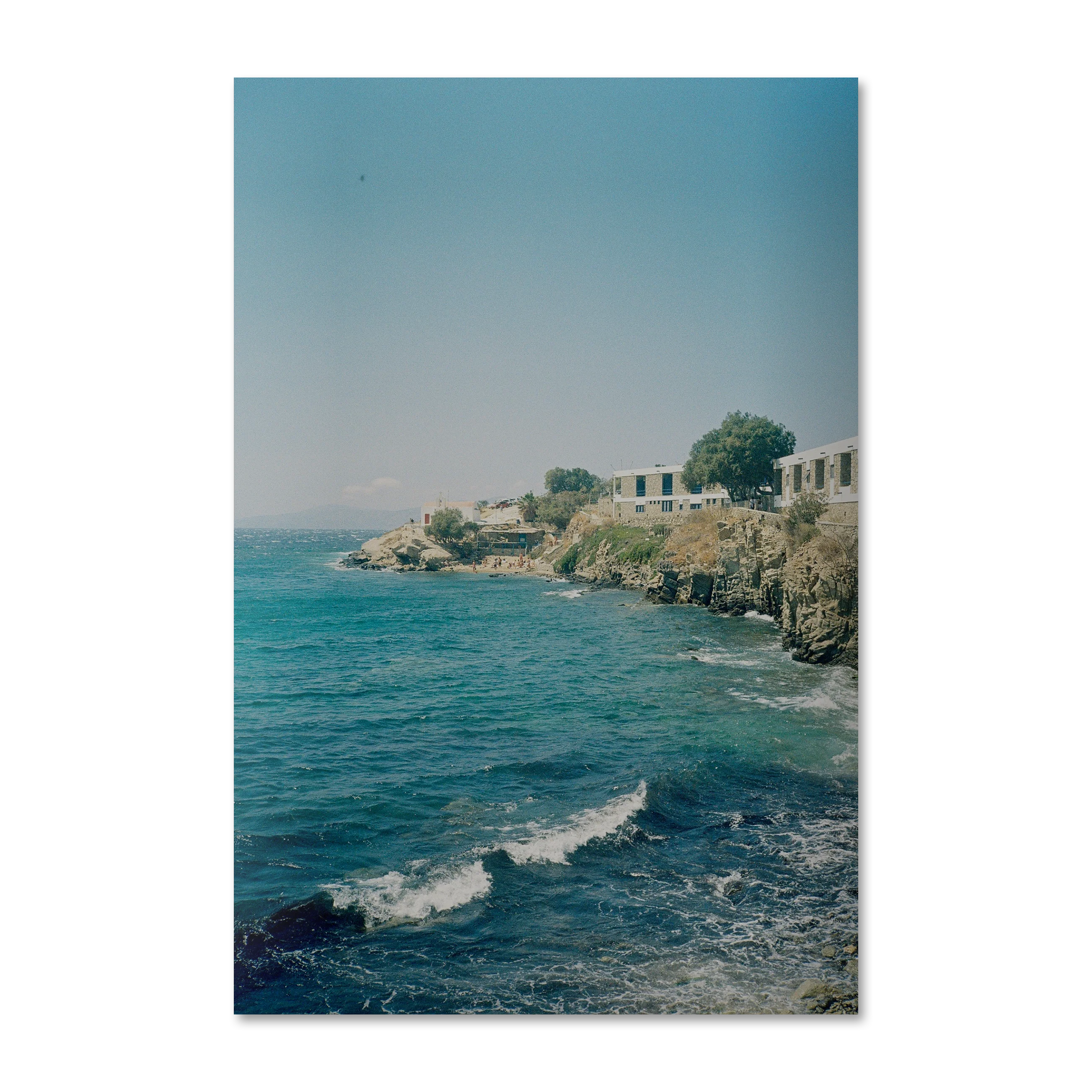 Coastal Dream — Mediterranean coastline wall art print on frameless Alu-Dibond