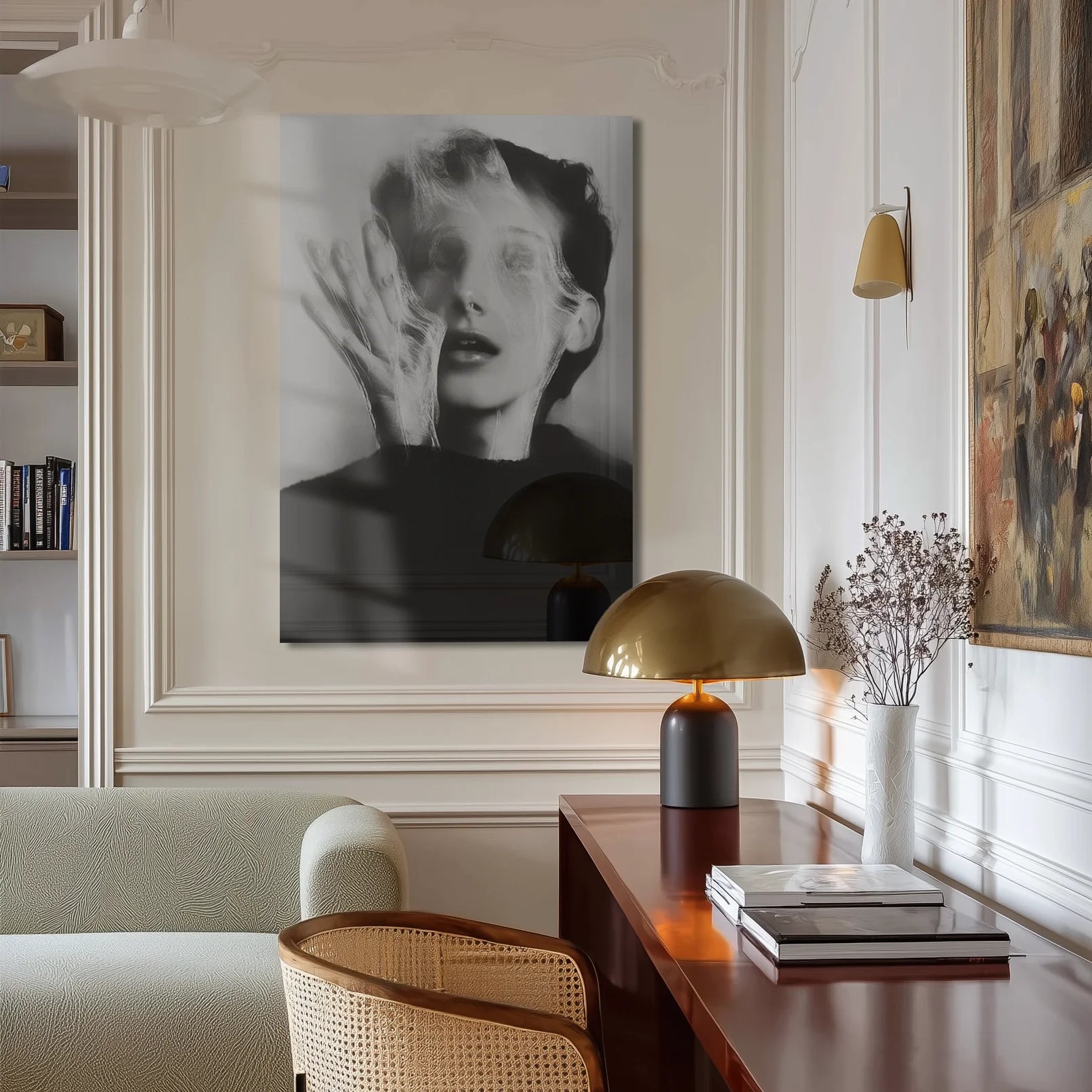 Ghosts Within 4 in an art-collector loft with concrete floor and steel-framed window