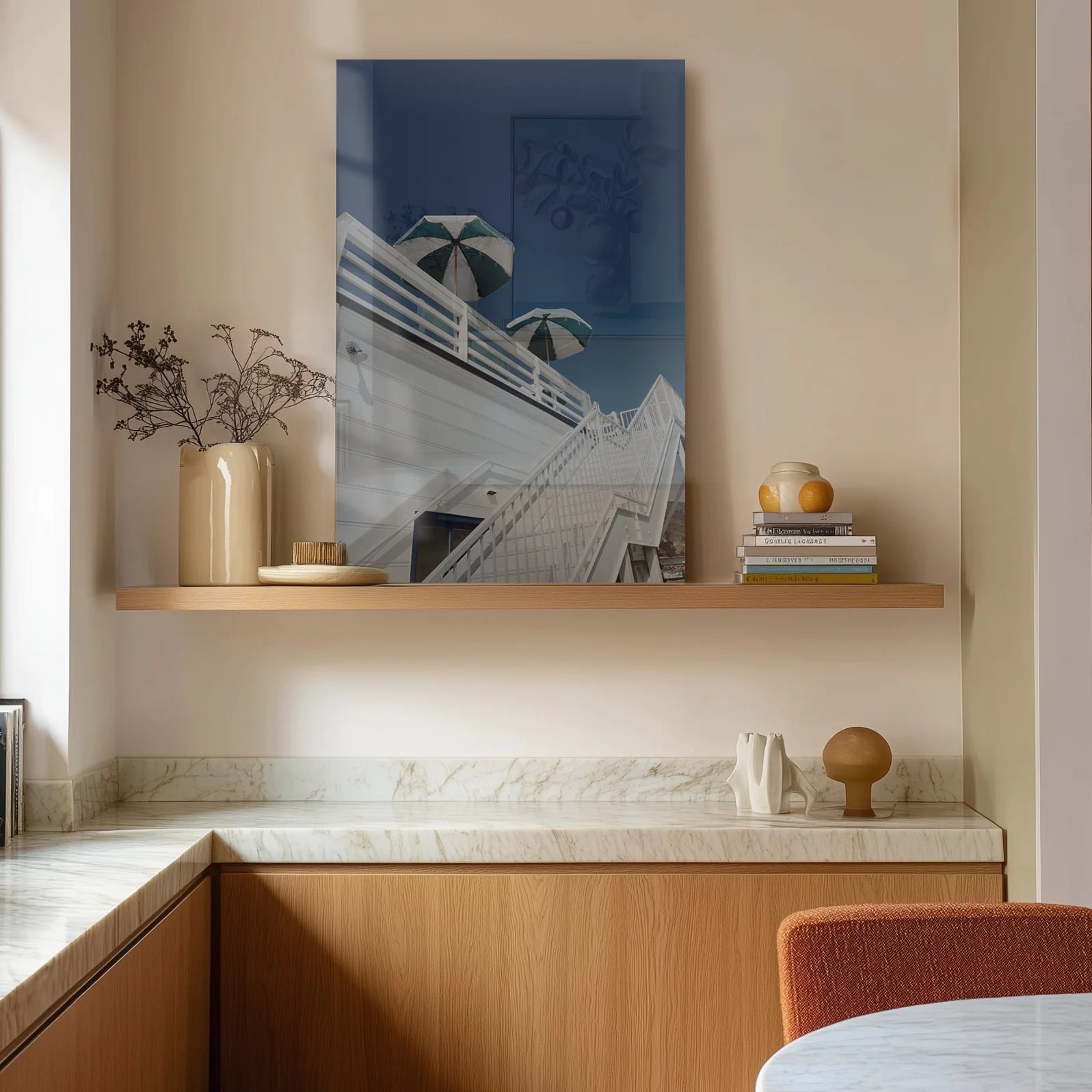 Grand Hotel in a Berlin loft entryway with concrete walls and console
