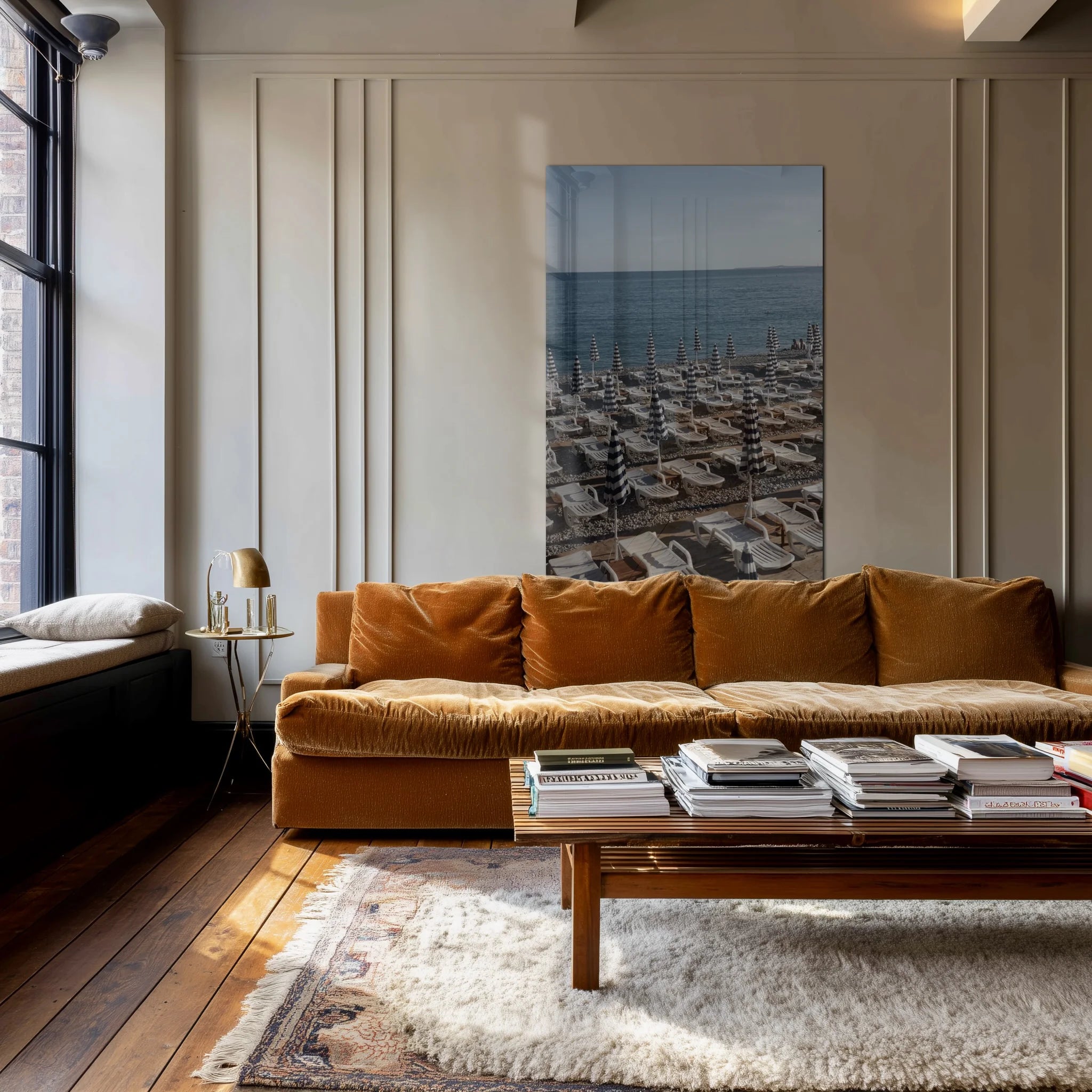 Grande Marina in a creative studio with concrete floor and natural daylight
