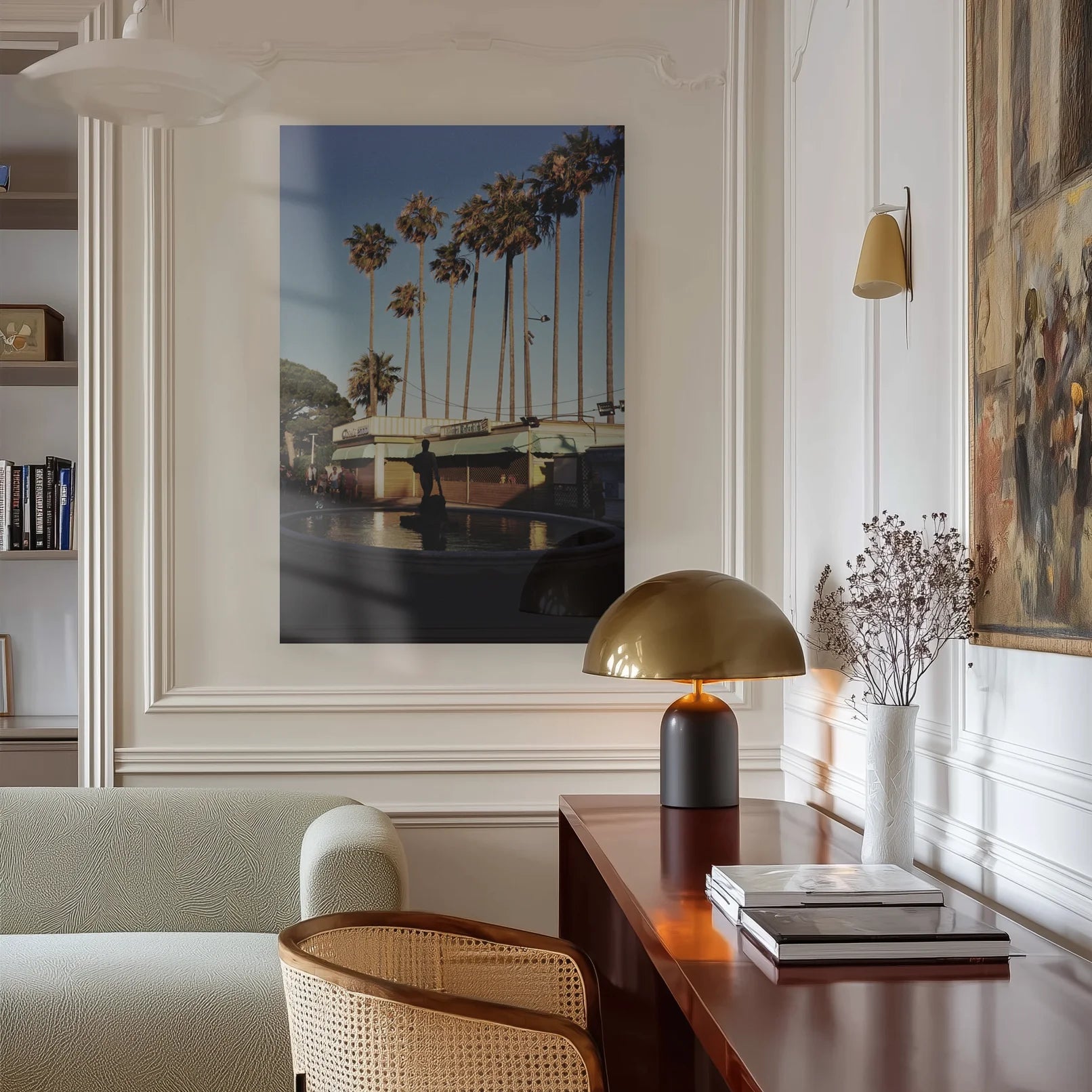 Mediterranean 22 in a creative studio over a walnut desk and brass lamp