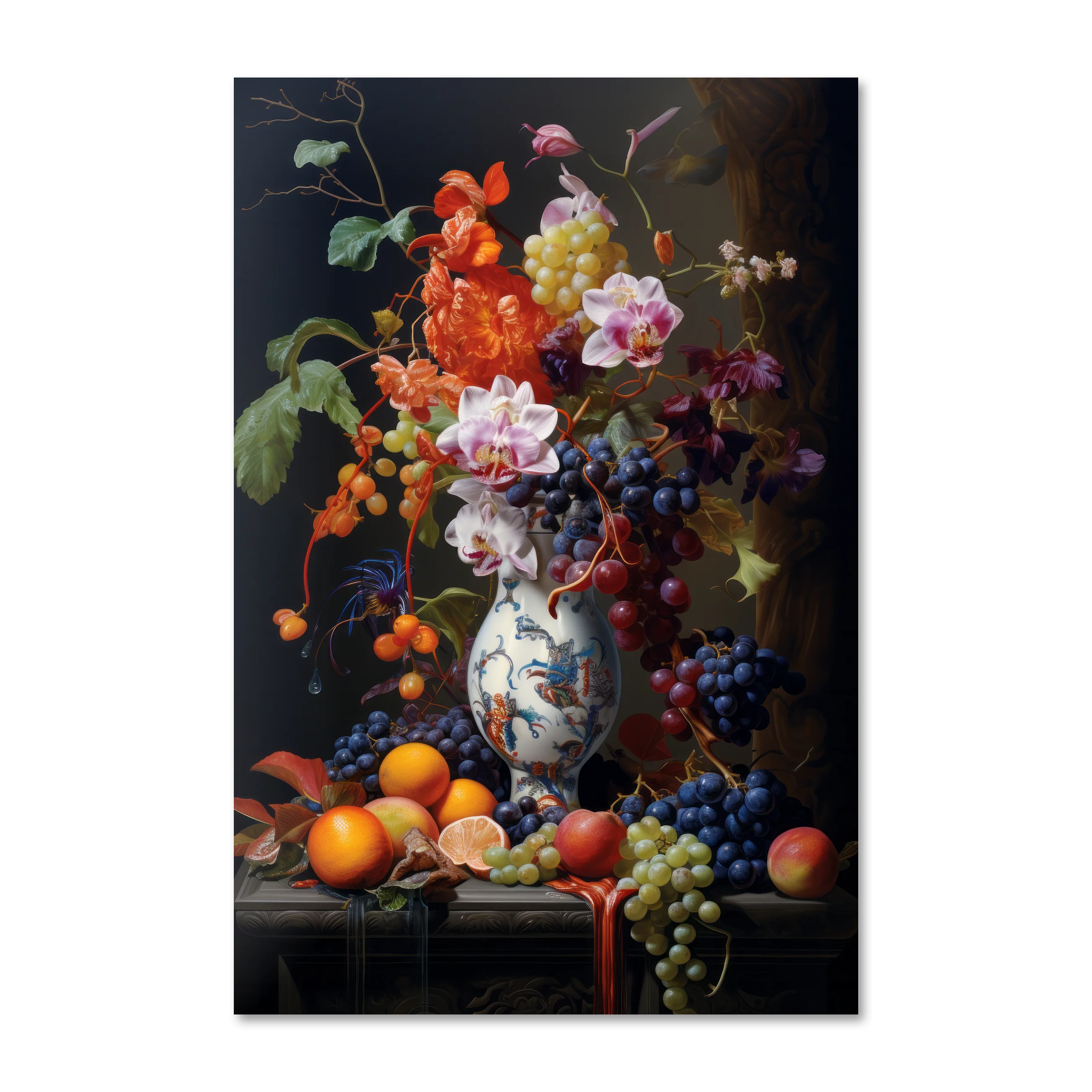Stiller Life 4 — baroque still life wall art print on frameless Alu-Dibond